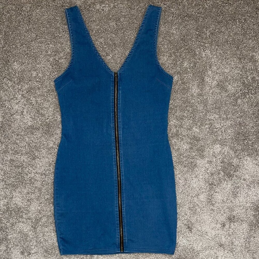 Iris Denim Zip-Up Dress – Size Large